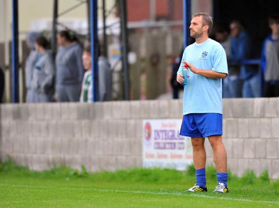 Former Hartlepool United defender and Whitby Town manager Darren Williams on the touchline. Picture by FRANK REID