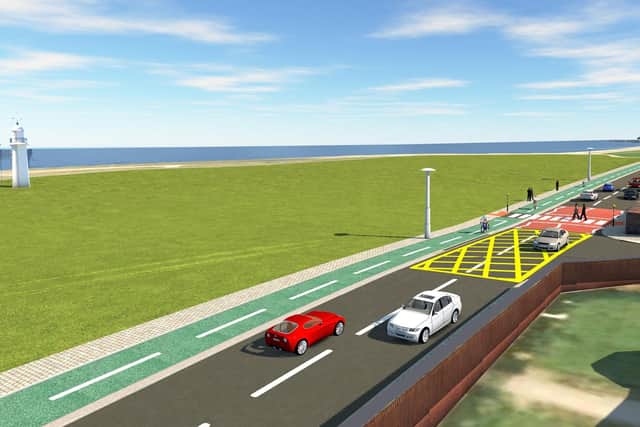 This is how the new bike path could look once installed from Seaburn to Roker.