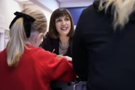 Bridget Phillipson at a breakfast club, which Labour will introduce for every primary school child in England. Photo by Christopher Furlong/Getty Images