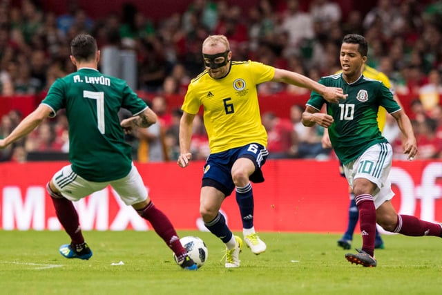 The masked midfielder was called up for the friendlies in South America in summer 2018 just before he departed Hibs