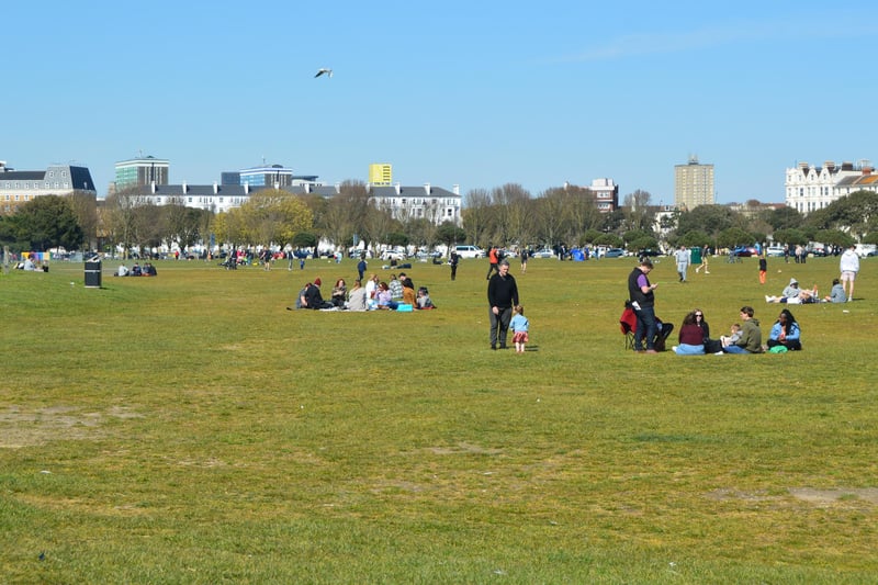 People visited Southsea Common on April 17 to meet friends after lockdown restrcitions eased earlier in the week. Picture by David George.