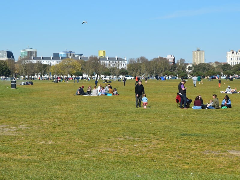 People visited Southsea Common on April 17 to meet friends after lockdown restrcitions eased earlier in the week. Picture by David George.