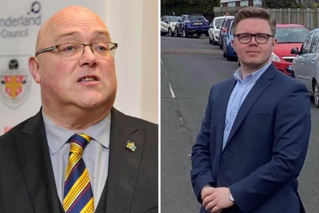 (l-r) Sunderland City Council leader Graeme Miller, and Sunderland Conservatives leader Anthony Mullen