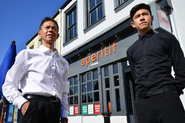 David Liu owner of Aperitif (left) with his son Seb.  Picture by FRANK REID.