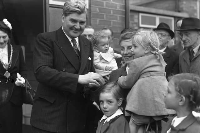 Aneurin Bevan, founder of the NHS, in Sunderland in 1949.