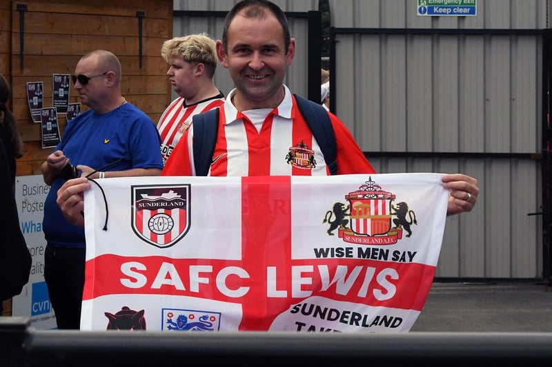 Sunderland fans in action as Tony Mowbray's men took on South Shields in 2023