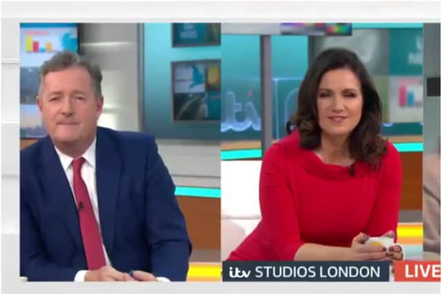 Piers Morgan and Susanna Reid speaking to Kayleigh Llewellyn on ITV's Good Morning Britain.
