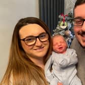 Daisha Farry and Adam Sutton with baby Max William Sutton born in Hartlepool on Boxing Day.