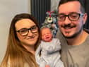 Daisha Farry and Adam Sutton with baby Max William Sutton born in Hartlepool on Boxing Day.