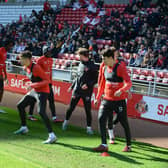 Sunderland's first team players enjoy an open training session at the Stadium of Light.