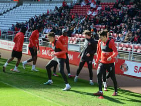 Sunderland's first team players enjoy an open training session at the Stadium of Light.