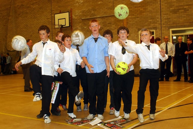 A game of keepy uppies was more than just a fun session for these pupils 16 years ago. They were also raising money for the fight against cancer.
