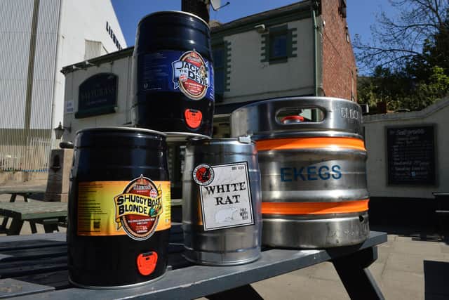 A selection of craft ale kegs on offer at The Saltgrass Pub, Ayres Quay, Hanover Place, Sunderland. Picture by FRANK REID