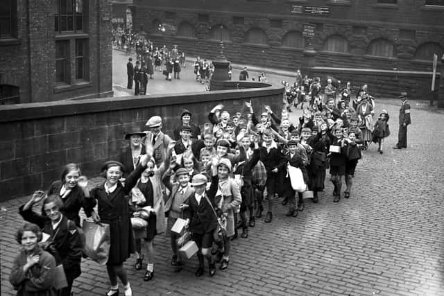 Waiting to be evacuated in September 1939.