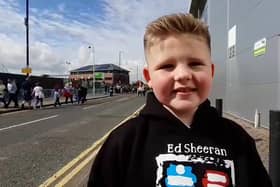 Noah Thompson was among the fans getting into the Ed Sheeran spirit ahead of the show.