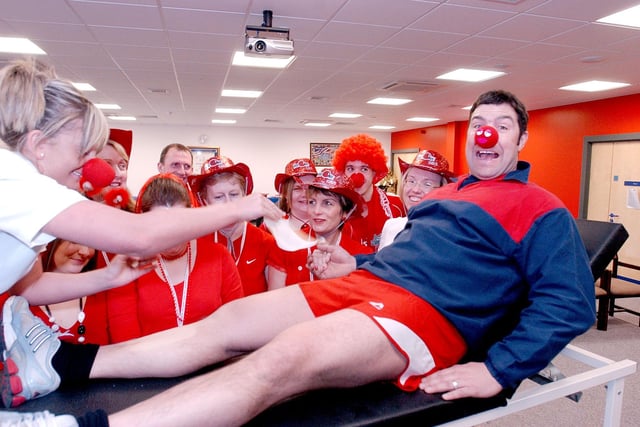 Sunderland firefighter Steve Spencer had his legs waxed for Comic Relief in 2007 with his colleagues watching.