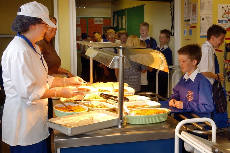 School dinners at St Hild's School in 2005.