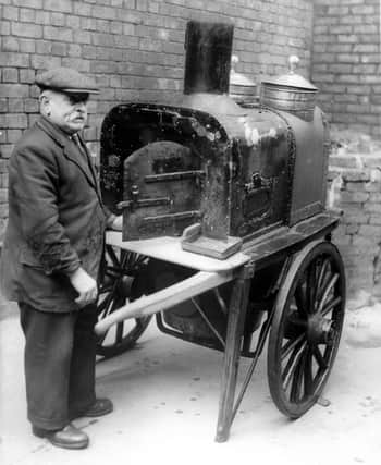 Jackie Reay pictured with his hot potato stand.