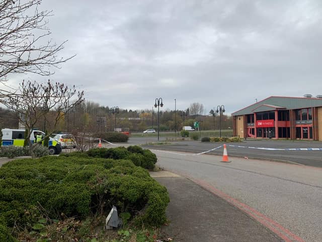 Northumbria Police put a cordon in place outside the DW Fitness gym in Timber Beach Road, North Hylton, as inquiries got under way.