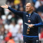 SUNDERLAND, ENGLAND - JULY 31: Sunderland manager Alex Neil reacts on the touchline during the Sky Bet Championship between Sunderland and Coventry City at Stadium of Light on July 31, 2022 in Sunderland, England. (Photo by Stu Forster/Getty Images)