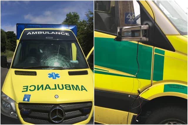 Vehicles were left damaged following a series of attacks on ambulance crews in Sunderland during the last week.