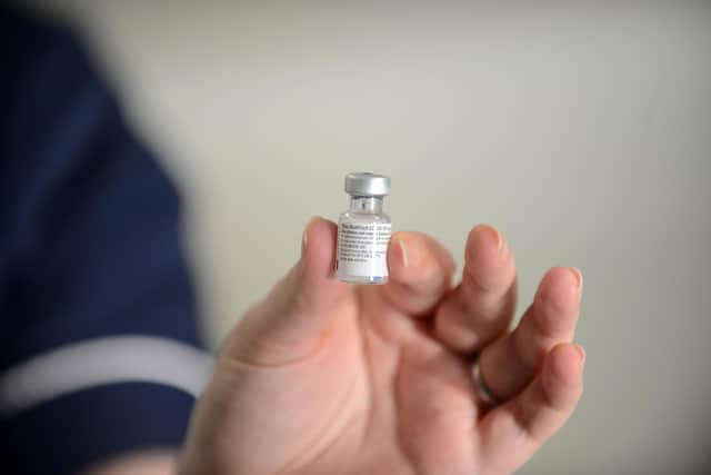 A dose of the vaccine ready to be administered in Sunderland