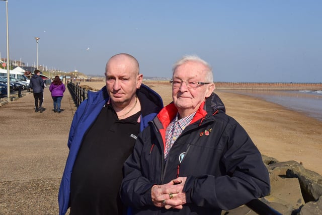 Ian (left) and George Heron of South Hetton at Roker, Sunderland on Monday.