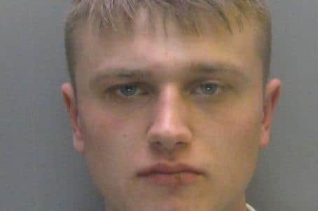 James West, 22, has been jailed after being found with 40 grams of heroin, a balaclava, hammer and bottle of ammonia in his car.