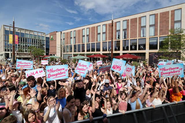 Crowds go wild for Northern Daughters. The music video filmed on the day will be released in Septmber