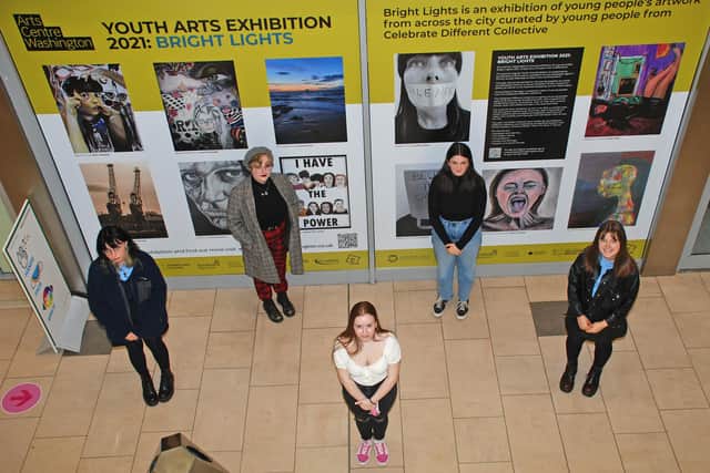 From left to right, Beth Gillespie, curator Hannah Smiles, Charlotte Thompson, curator Emily Findlay and Grace Fryer.