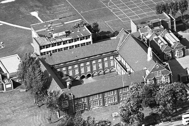 Bede School which was the scene for a brass band performance in 1977.