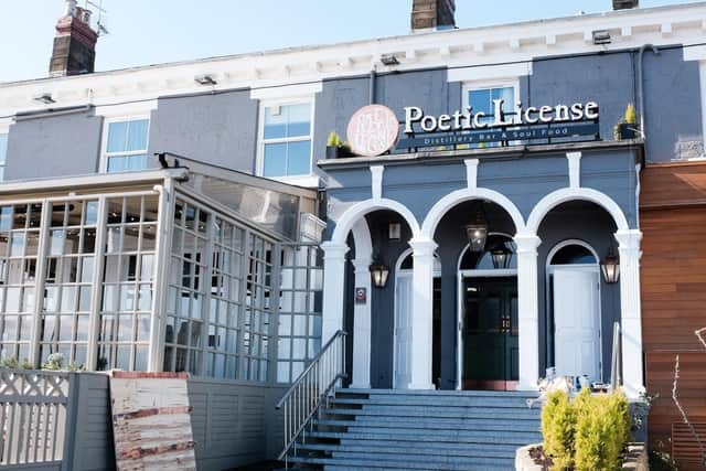 While the hotel, bar and tearoom are closed, Poetic License distillery is still in operation