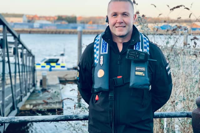 Constable Paul Cullen of Northumbria Police's marine unit.