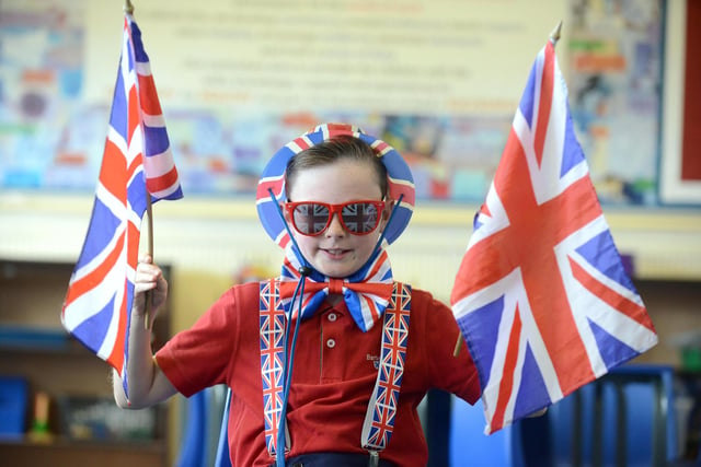 Fulwell Junior School pupil Lenny Jobling, 10, in his Union Jack outfit.