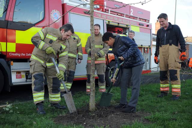 Firefighters from Marley Park Community Fire Station were on hand to help pupils from Southwick Primary School.
