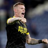 HUDDERSFIELD, ENGLAND - SEPTEMBER 13: James McClean of Wigan Athletic celebrates following their sides victory in the Sky Bet Championship between Huddersfield Town and Wigan Athletic at John Smith's Stadium on September 13, 2022 in Huddersfield, England. (Photo by Charlotte Tattersall/Getty Images)