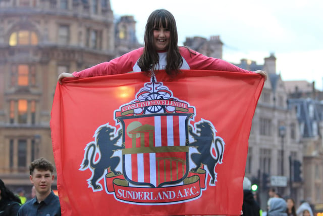 Sunderland take on Wycombe Wanderers at Wembley this afternoon in the League One play-off final. Fans took over Covent Garden and Trafalgar Square on Friday night. Pictures by Frank Reid and Martin Swinney.
