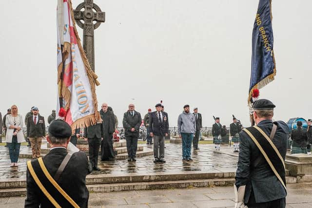 Despite the poor weather, Seaham turned out to show their respects on Armed Forces Day. Photo: Ian Burns.