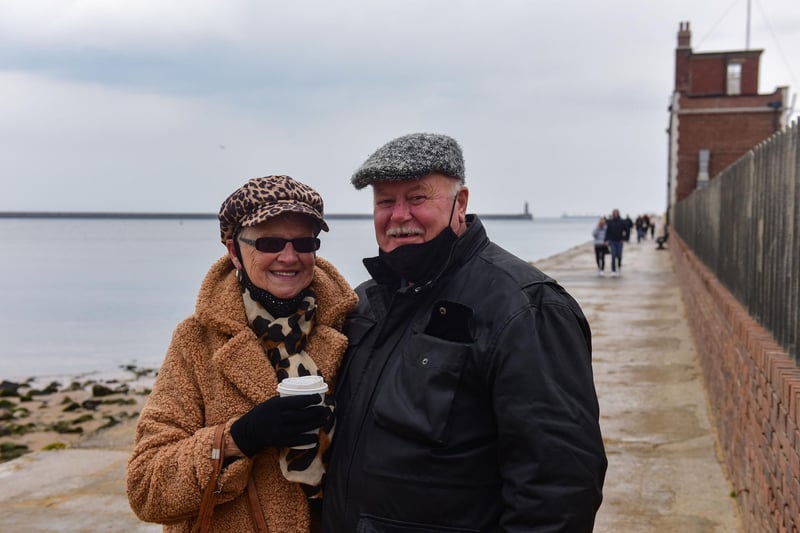 Ray and Jean Wood of Wreckenton at South Shields on Monday.