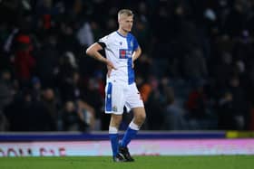 BLACKBURN, ENGLAND - MARCH 08: Jan Paul van Hecke of Blackburn Rovers looks dejected at full-time after the Sky Bet Championship match between Blackburn Rovers and Millwall at Ewood Park on March 08, 2022 in Blackburn, England. (Photo by Lewis Storey/Getty Images)
