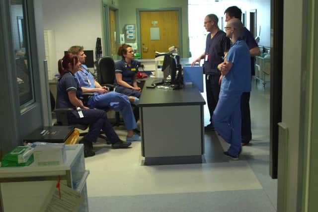 Staff at Royal Victoria Infirmary Newcastle, where Panorama has been allowed access following the first Covid-19 cases in January. Photo by PA/BBC.