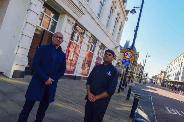 Elahi Amin (left) and executive chef Gaurav Dayal as work starts at the former Funky Indian site