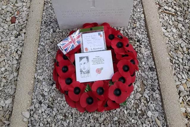 Regine's own tribute to Private William Thomson, from Sunderland, who died 80 years ago in Fosseux in France.