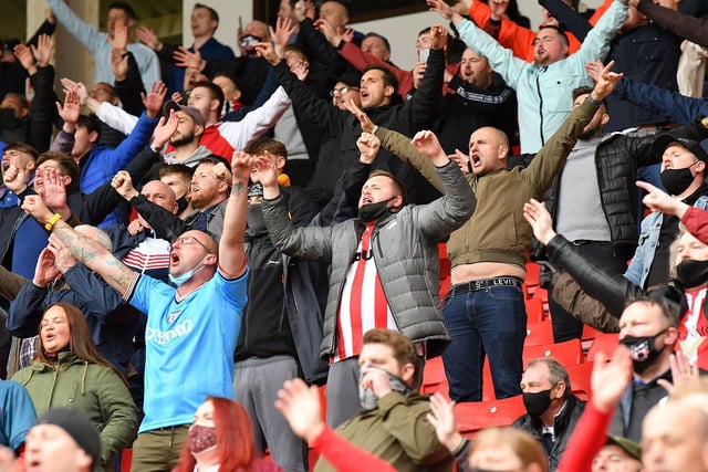 Sunderland fans inside the Stadium of Light for last year's home leg against Lincoln City.