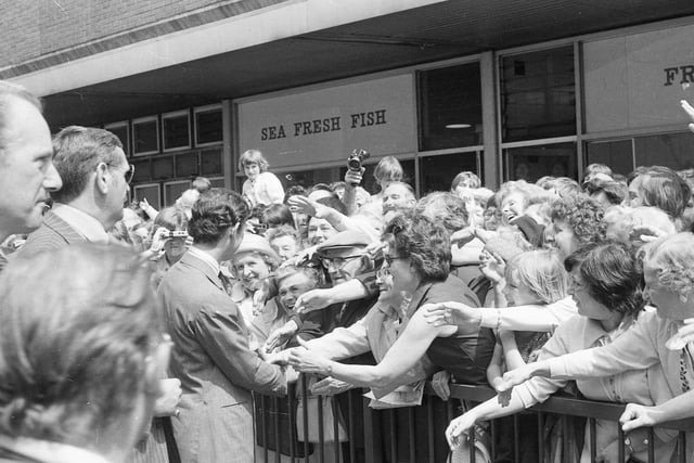 Hundreds of people waited outside the leisure centre to meet the prince.