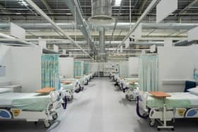 Inside the North East's Nightingale hospital as it was first prepared ready for patients. Image by Getty.