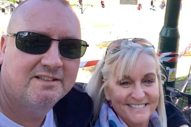 Claire Hodgson and partner David Gaukrodger had a nightmare holiday in New York when she contracted sepsis and pneumonia. She was admitted to hospital on her 50th birthday.