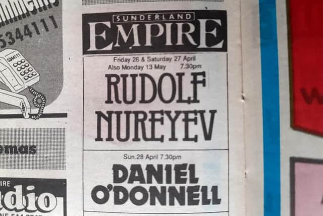 As you can see, Rudolf Nureyev was one of the bigger stars to perform at the Empire in April 1991.
