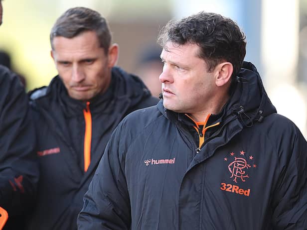 GLASGOW, SCOTLAND - FEBRUARY 12: Graeme Murty is seen during the UEFA Youth League match between Rangers U19 and Atletico Madrid U19 at Firhill Park on February 12, 2020 in Glasgow, United Kingdom. (Photo by Ian MacNicol/Getty Images)