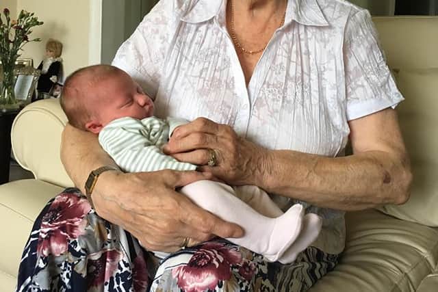 Audrey Brunton with great granddaughter Evie